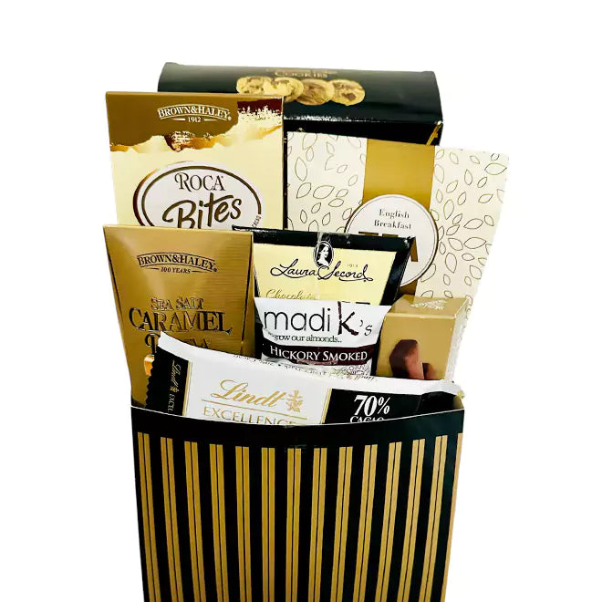 A Luxurious Teatime Gift Basket with Tea and Treats