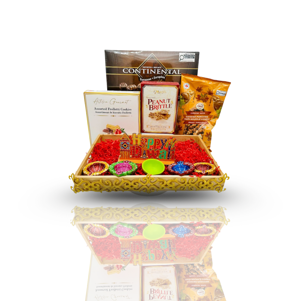 Golden Diwali Celebration Tray