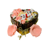Heart Shaped Chocolate and Flower Arrangement in a Cake Box