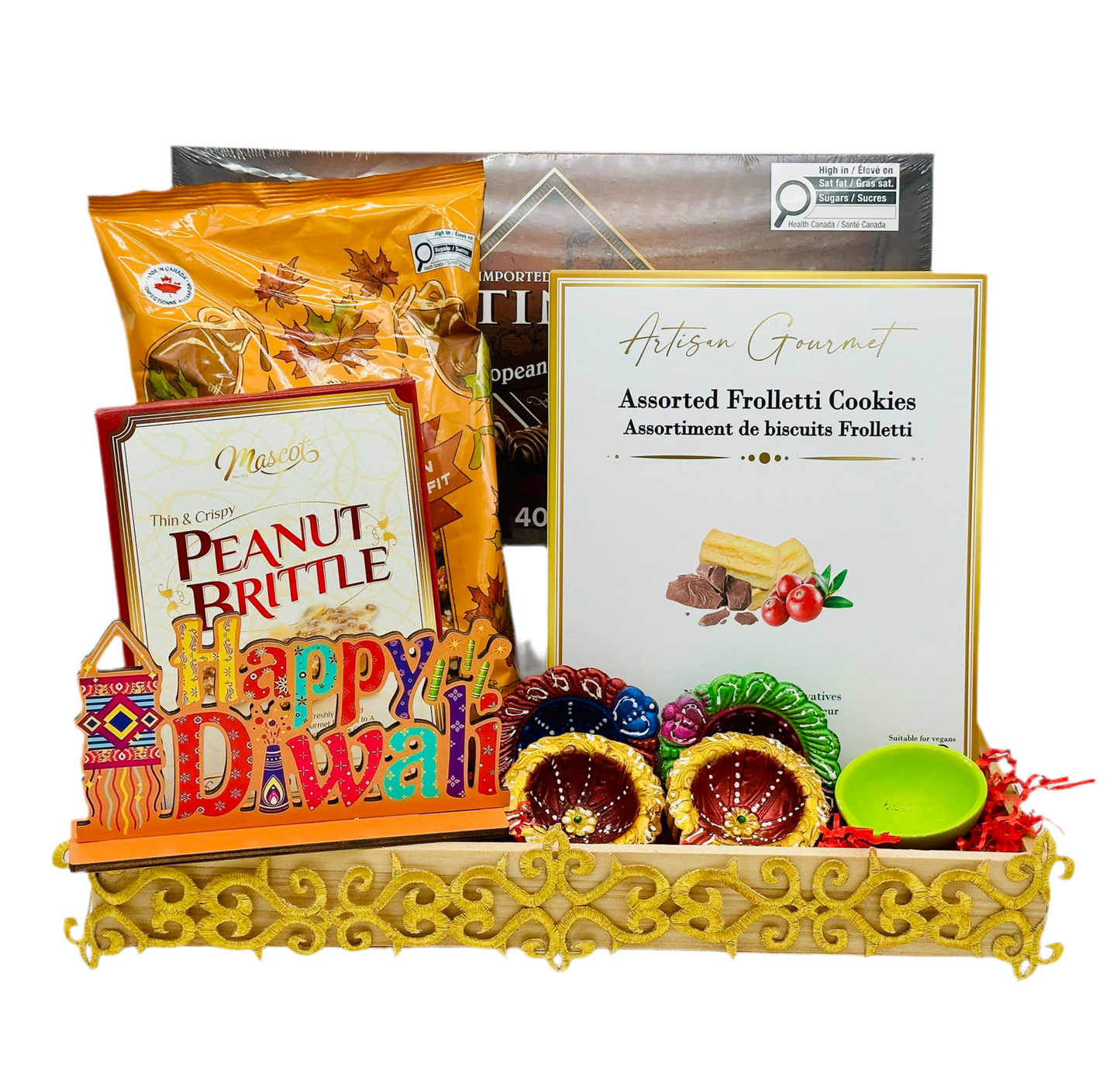 Golden Diwali Celebration Tray