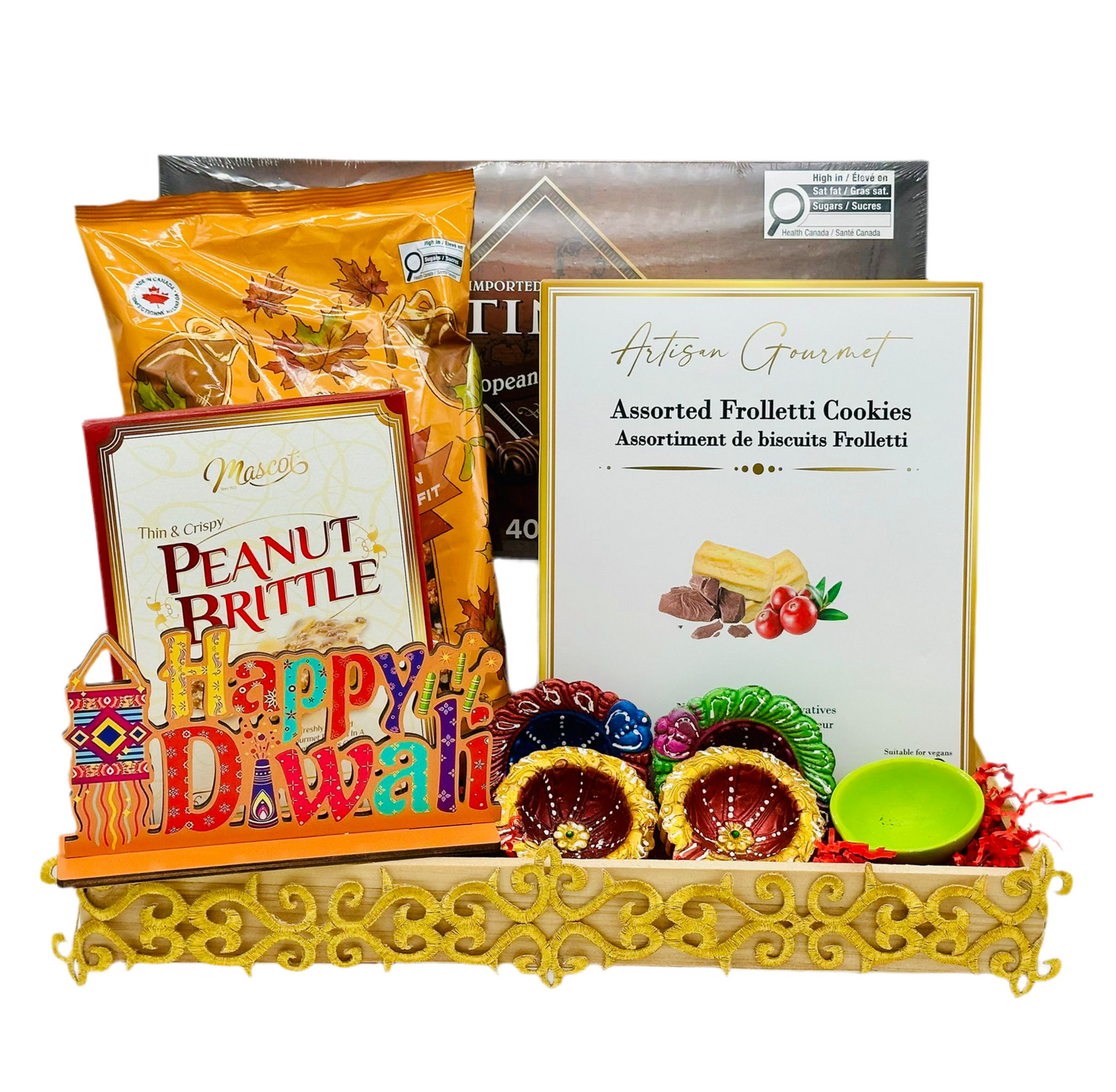 Golden Diwali Celebration Tray