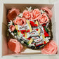 Heart Shaped Chocolate and Flower Arrangement in a Cake Box