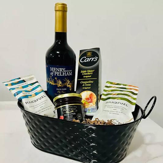 Wine Celebration Collection with Crackers, Nuts, and Jelly
